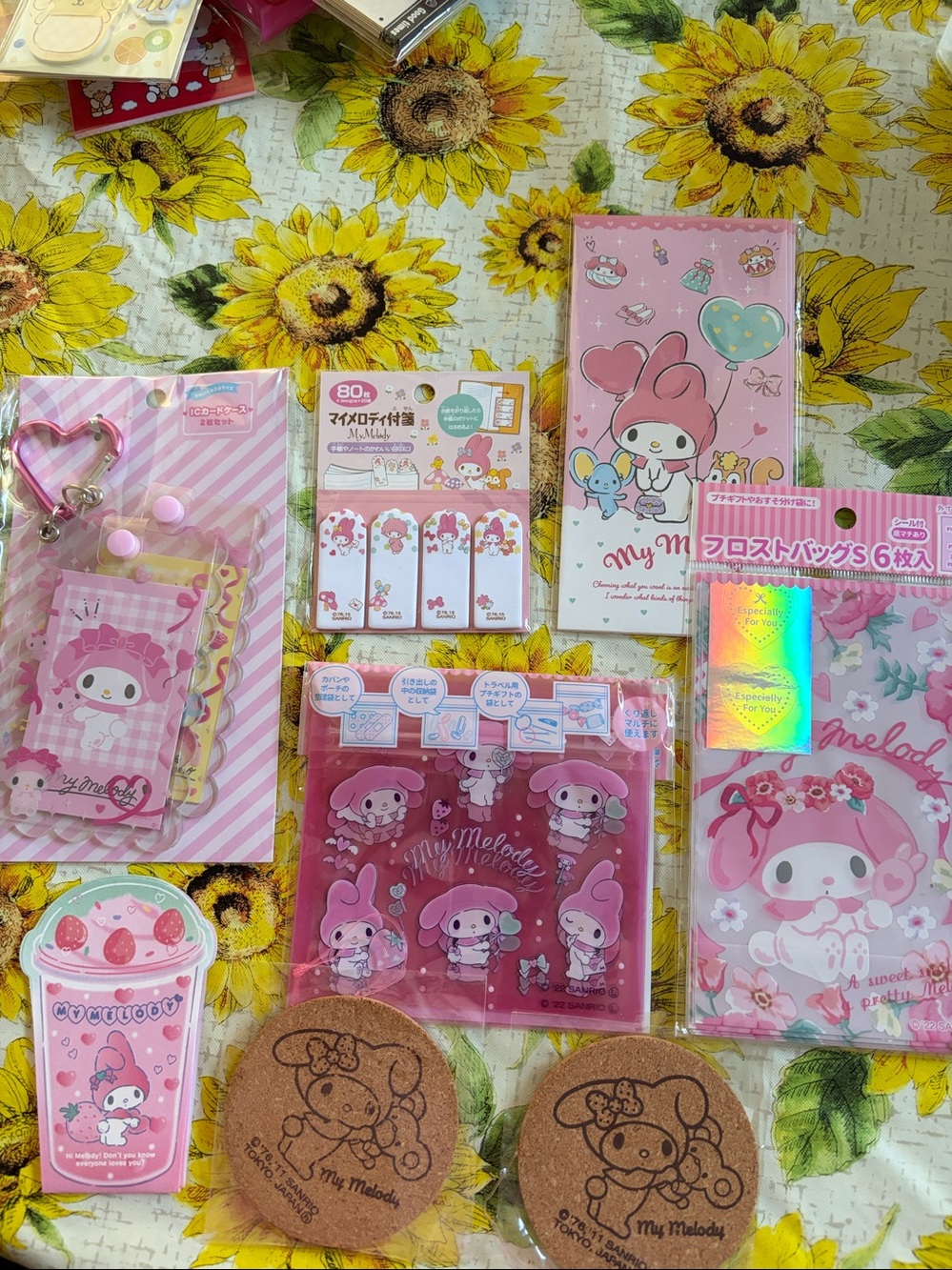 Sanrio My Melody Pink Accessories Set with Keychain gift bags, envelop & Sticker